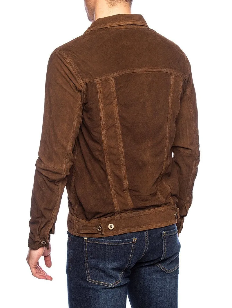 OLIVIERO LEATHER JACKET IN TOBACCO