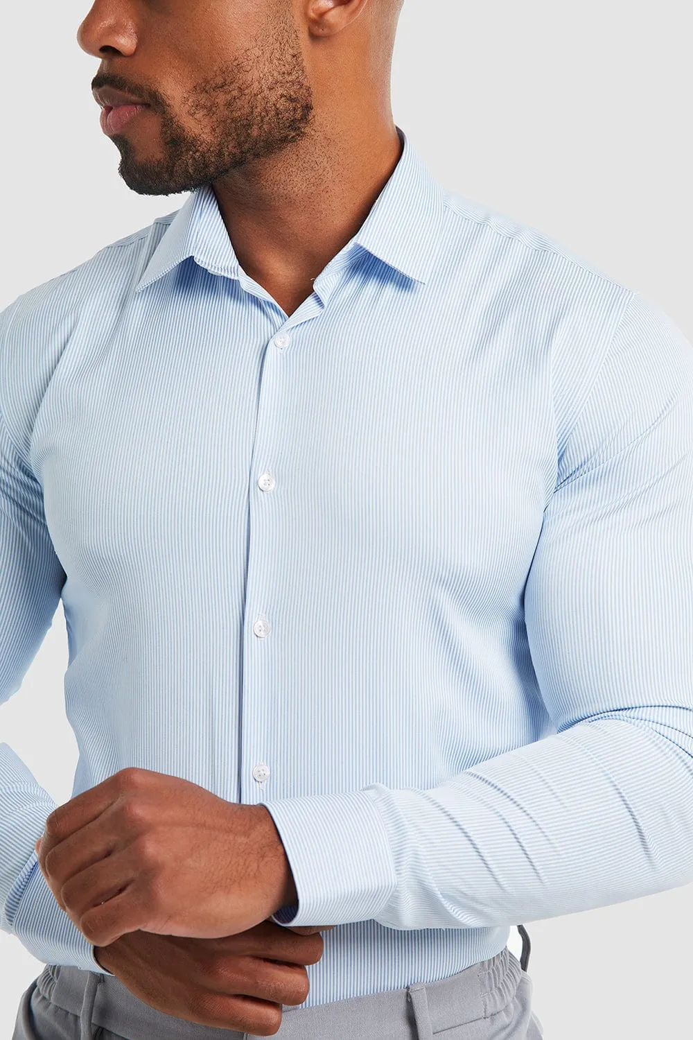 Performance Business Shirt in Blue Stripe