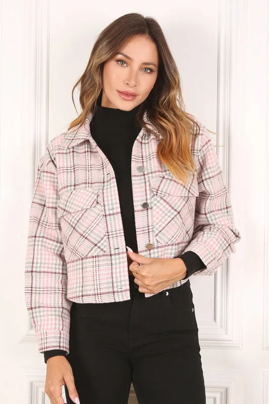 Plaid crop jacket - Online Exclusive