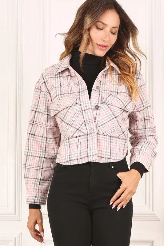 Plaid crop jacket - Online Exclusive