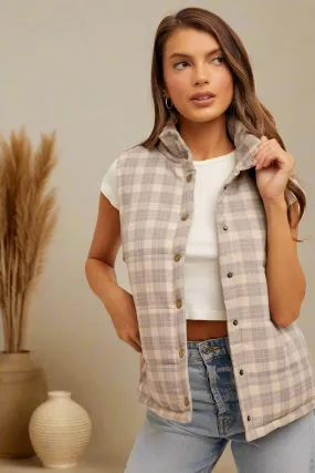 Plaid Puffer Vest