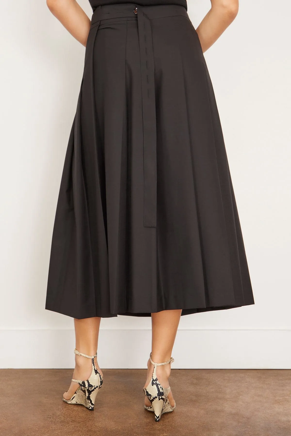 Plisse Wrap Skirt in Black