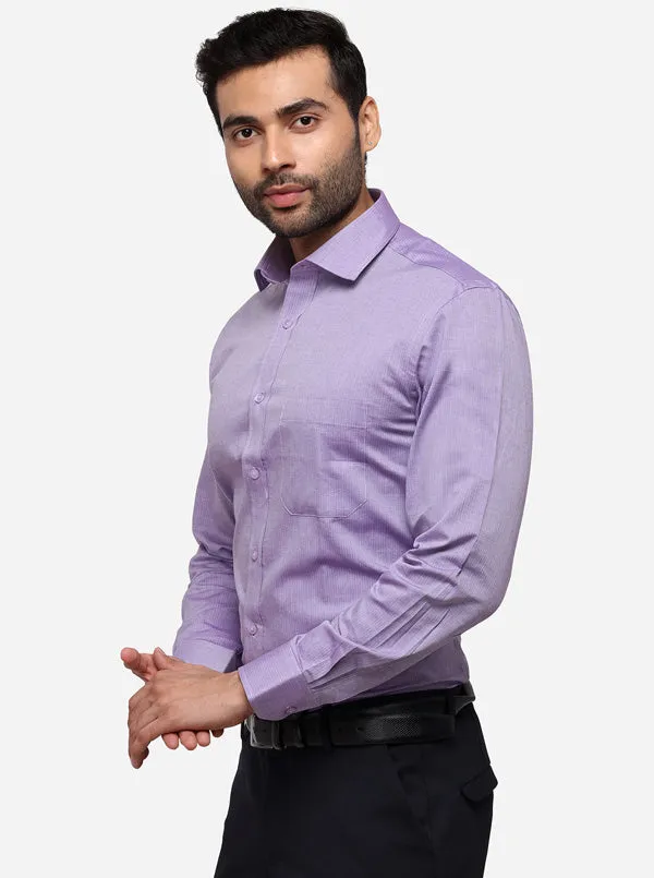 Purple Solid Regular Fit Formal Shirt | Greenfibre