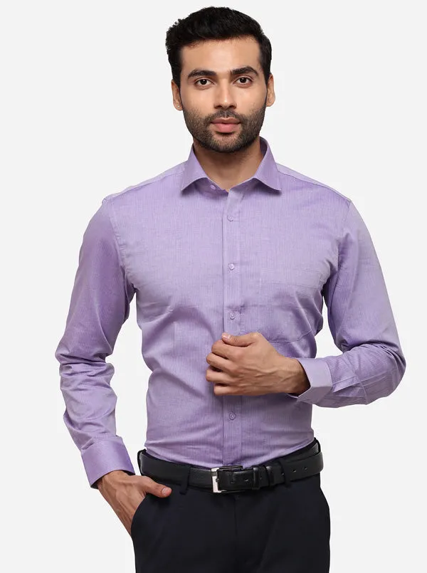 Purple Solid Regular Fit Formal Shirt | Greenfibre