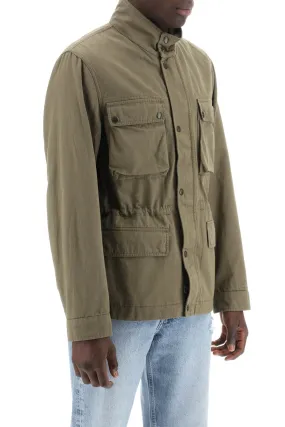 "field jacket in cotton and linen blend"