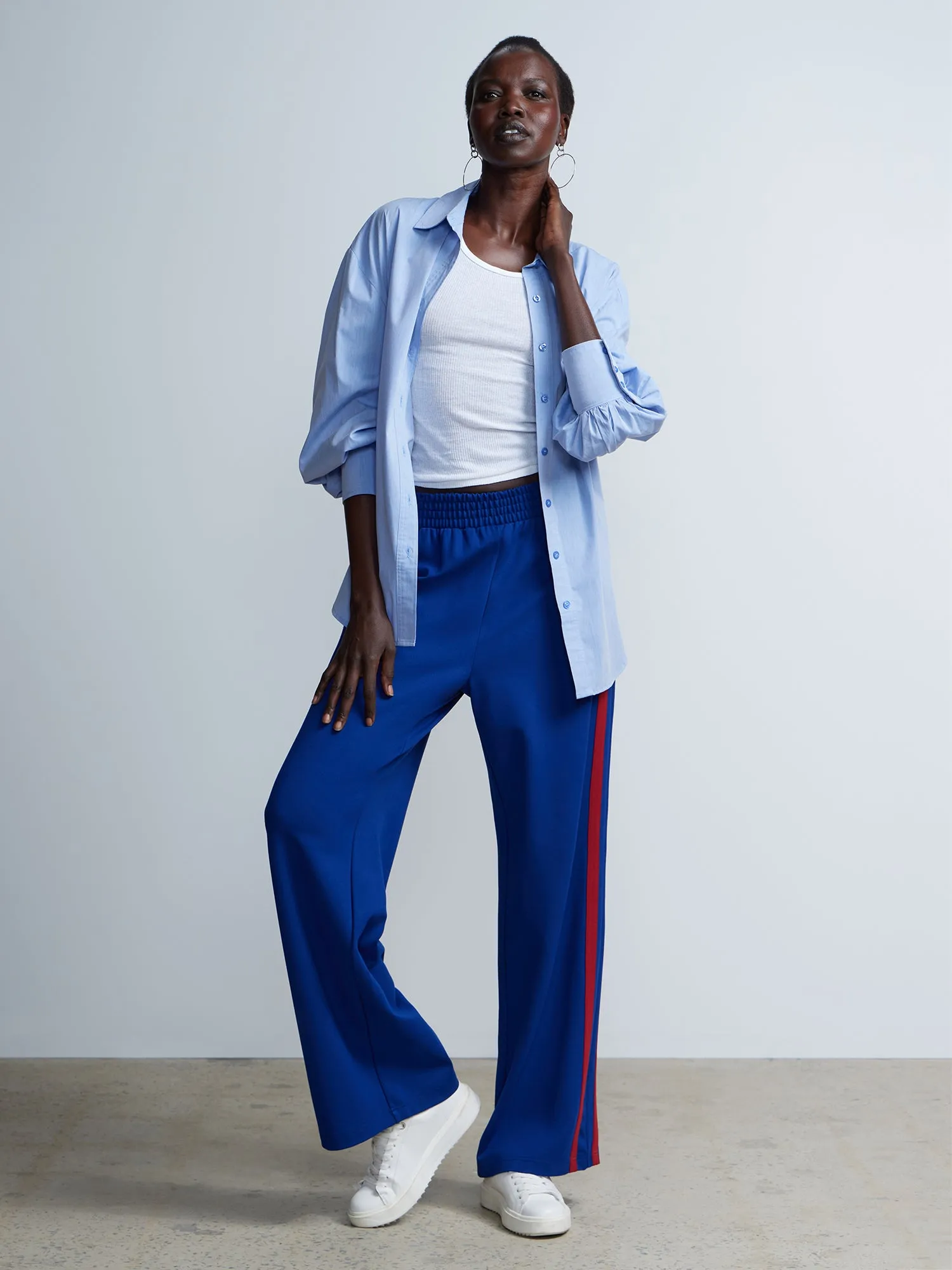 Side Stripe Wide Leg Pant