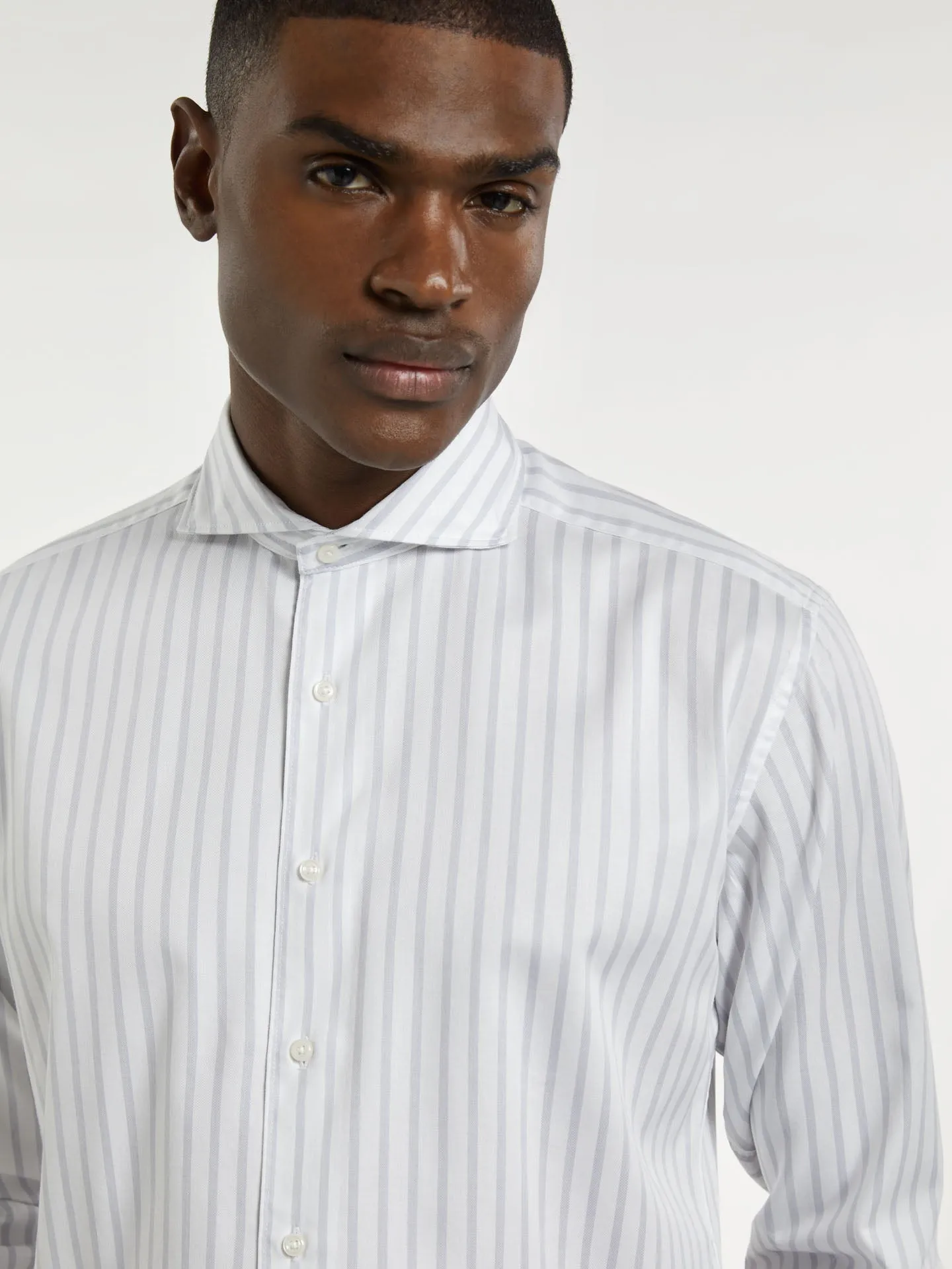 Slim fit new formal pastel striped shirt