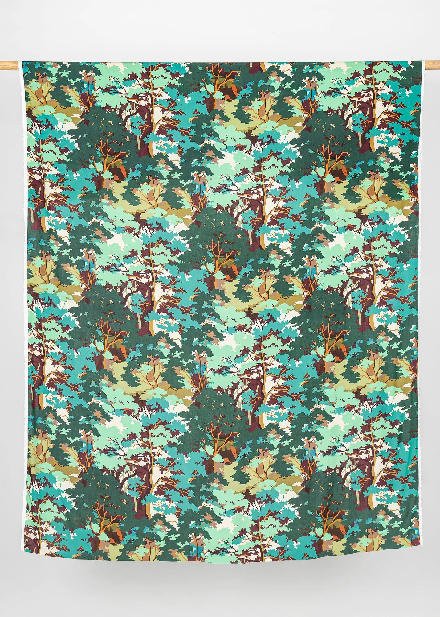 Summer Forest Viscose Print - Cool Tones