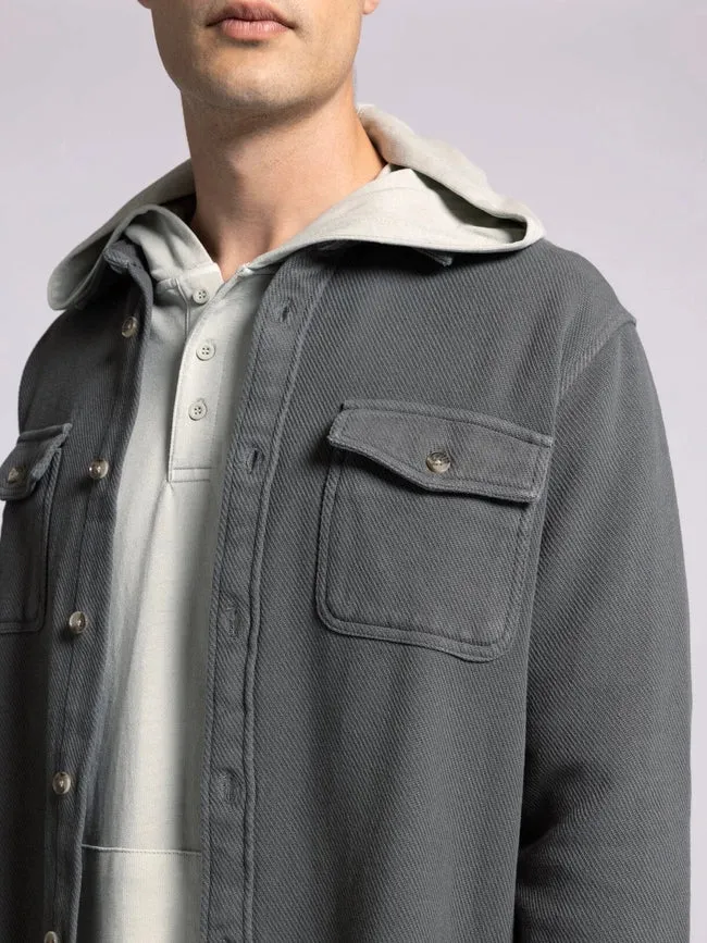 Tate Jacket - Cotton Button Front Layer SLATE BLACK