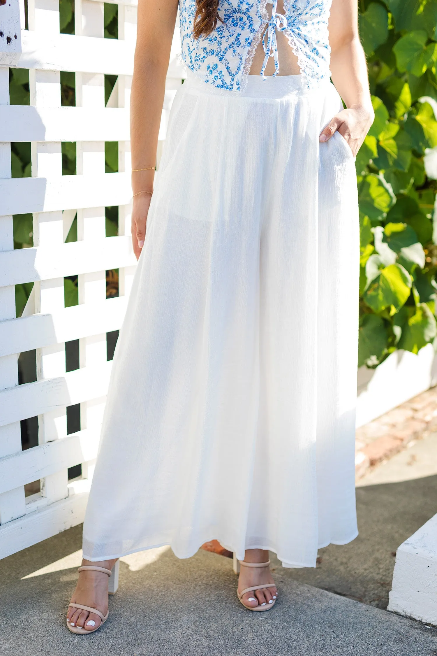 The Love Letters Off White Palazzo Pants