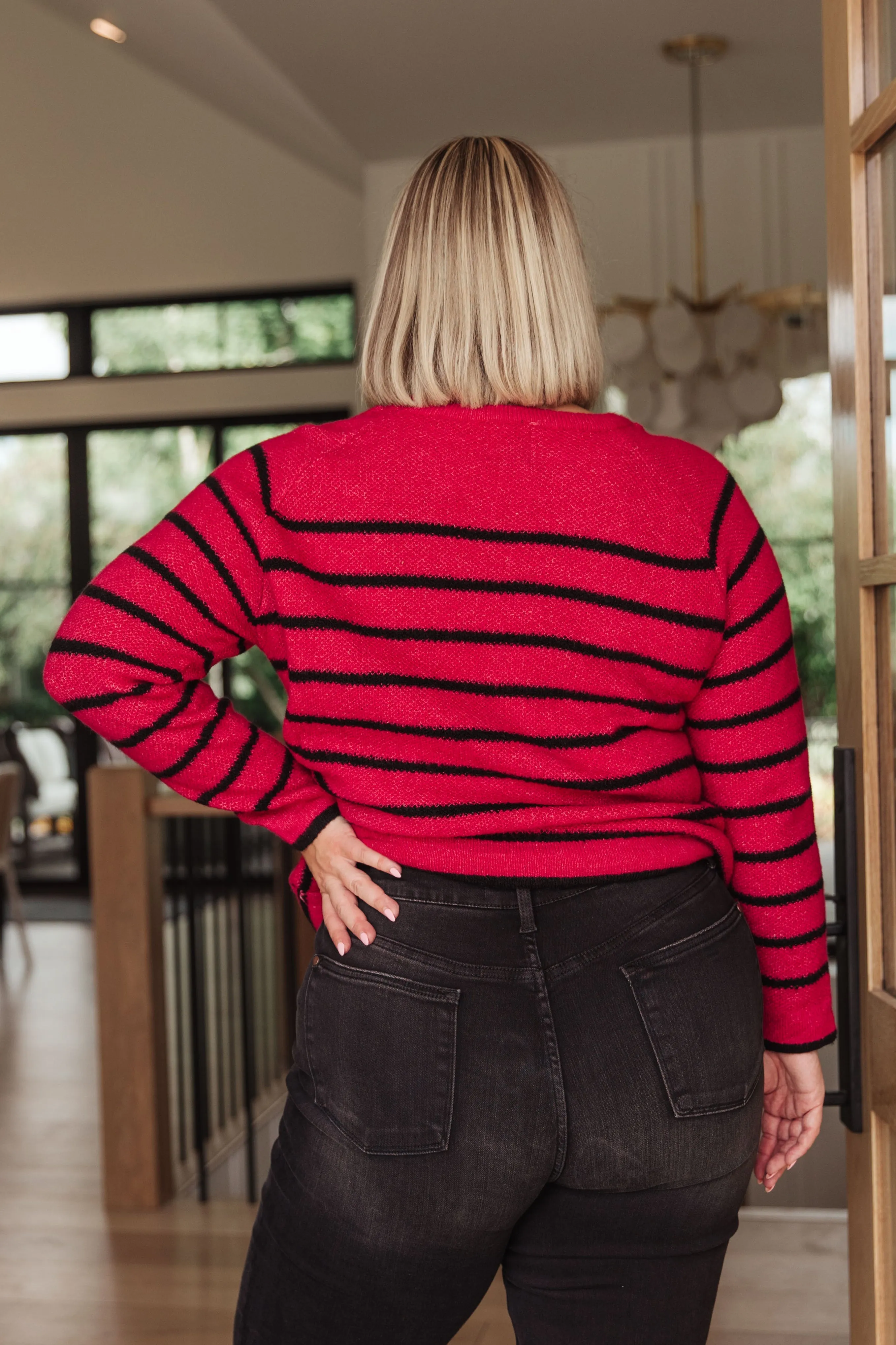 Timeless Red Striped Sweater