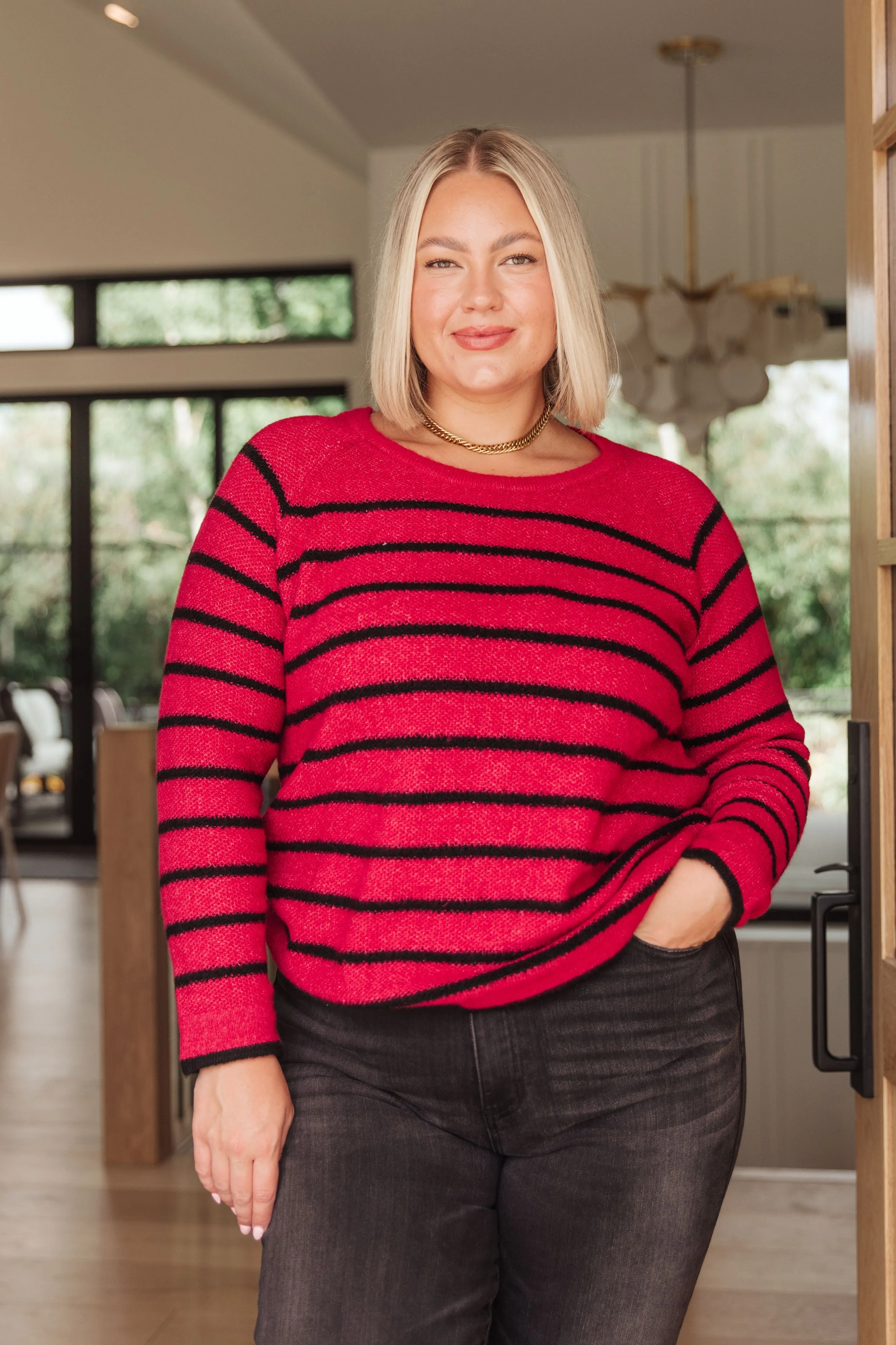 Timeless Red Striped Sweater