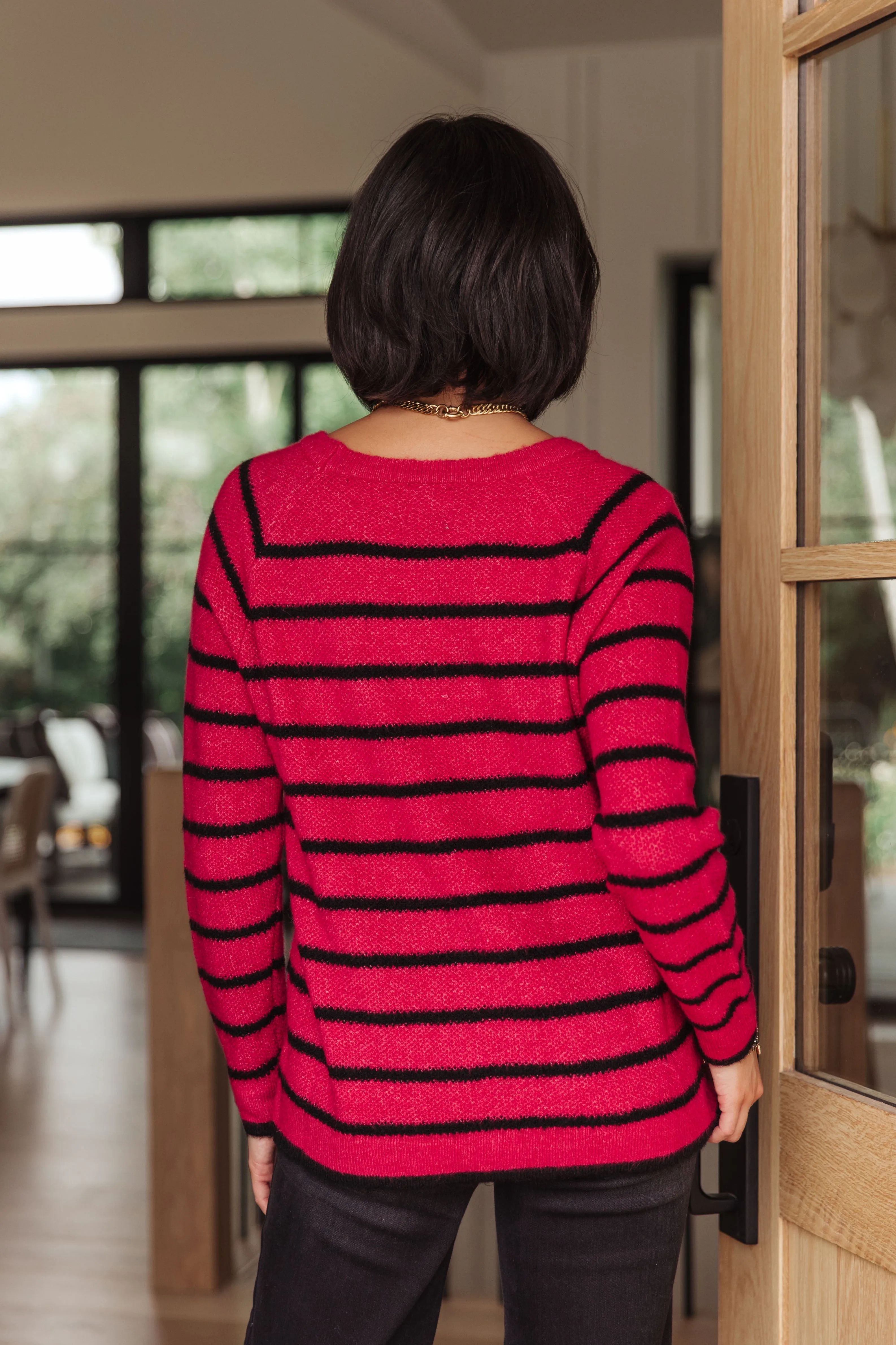 Timeless Red Striped Sweater