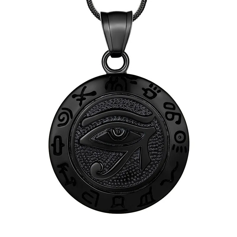 Tokyo Mart Men Eye of Horus Necklace Pendant Amulet Jewelry 316L Stainless Steel