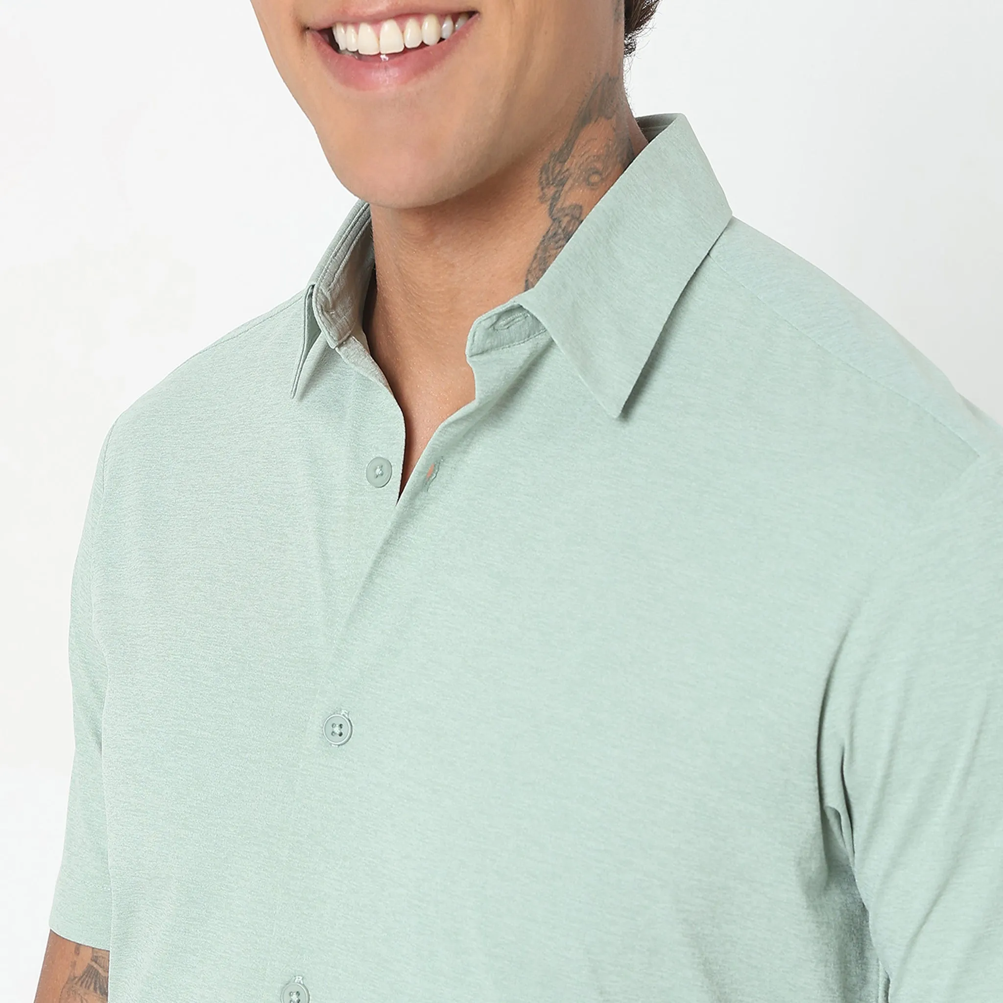 Travelator™ Shirt - 4-Way Ultra Stretch Slim Fit Wash & Wear - "Zero Top Stitch" - Half Sleeves