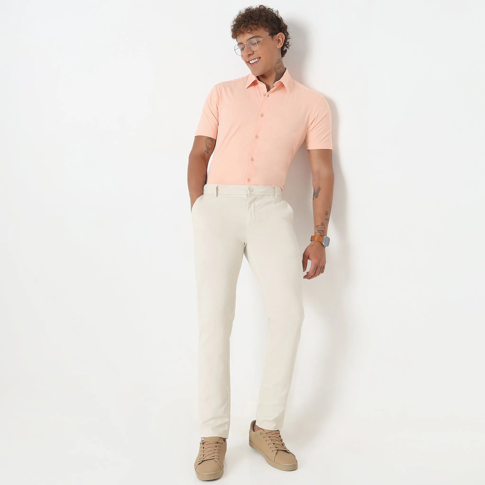 Travelator™ Shirt - 4-Way Ultra Stretch Slim Fit Wash & Wear - "Zero Top Stitch" - Half Sleeves