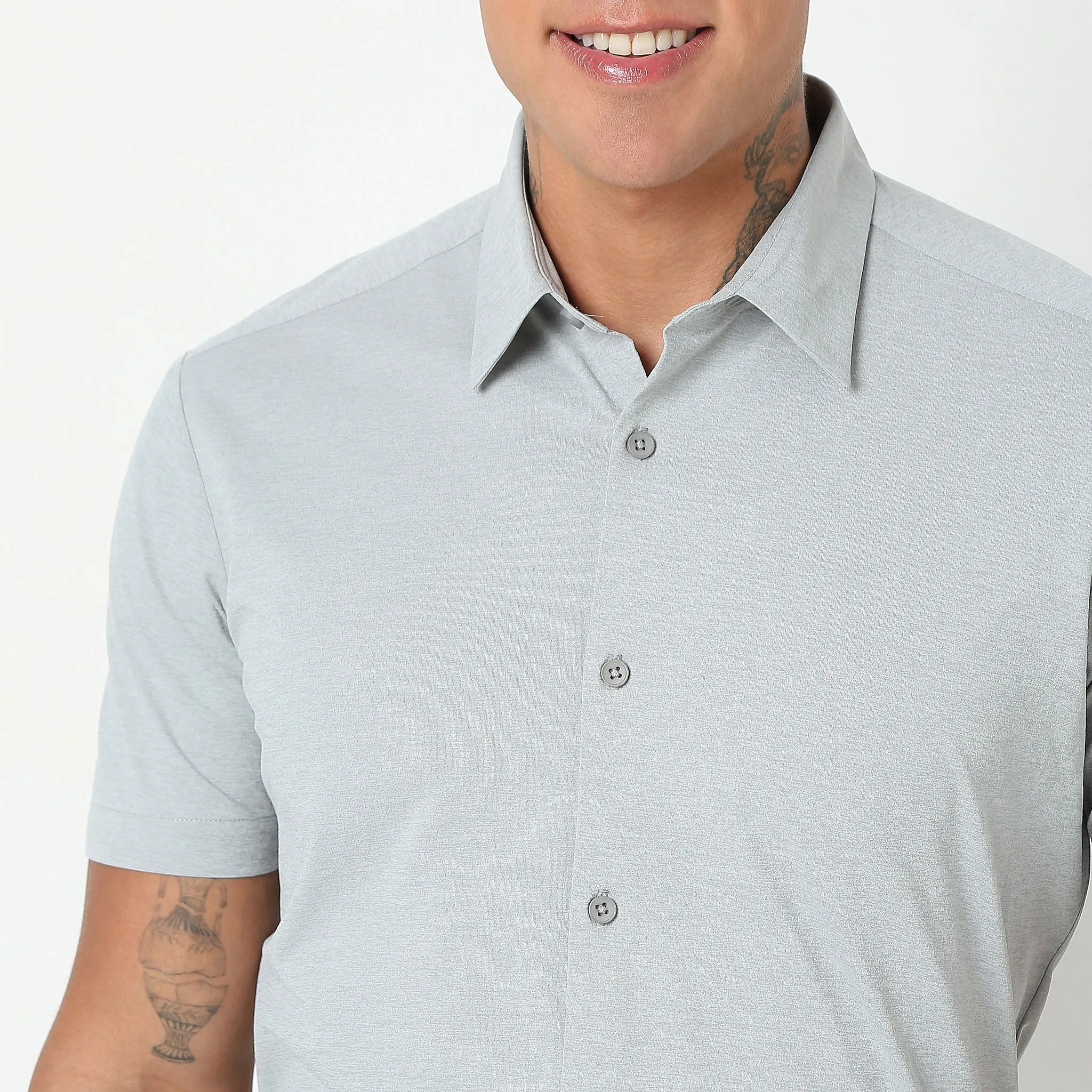 Travelator™ Shirt - 4-Way Ultra Stretch Slim Fit Wash & Wear - "Zero Top Stitch" - Half Sleeves