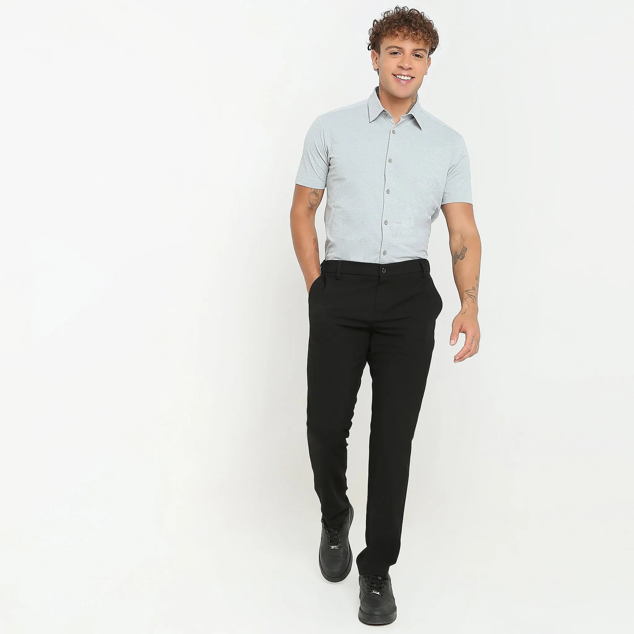 Travelator™ Shirt - 4-Way Ultra Stretch Slim Fit Wash & Wear - "Zero Top Stitch" - Half Sleeves