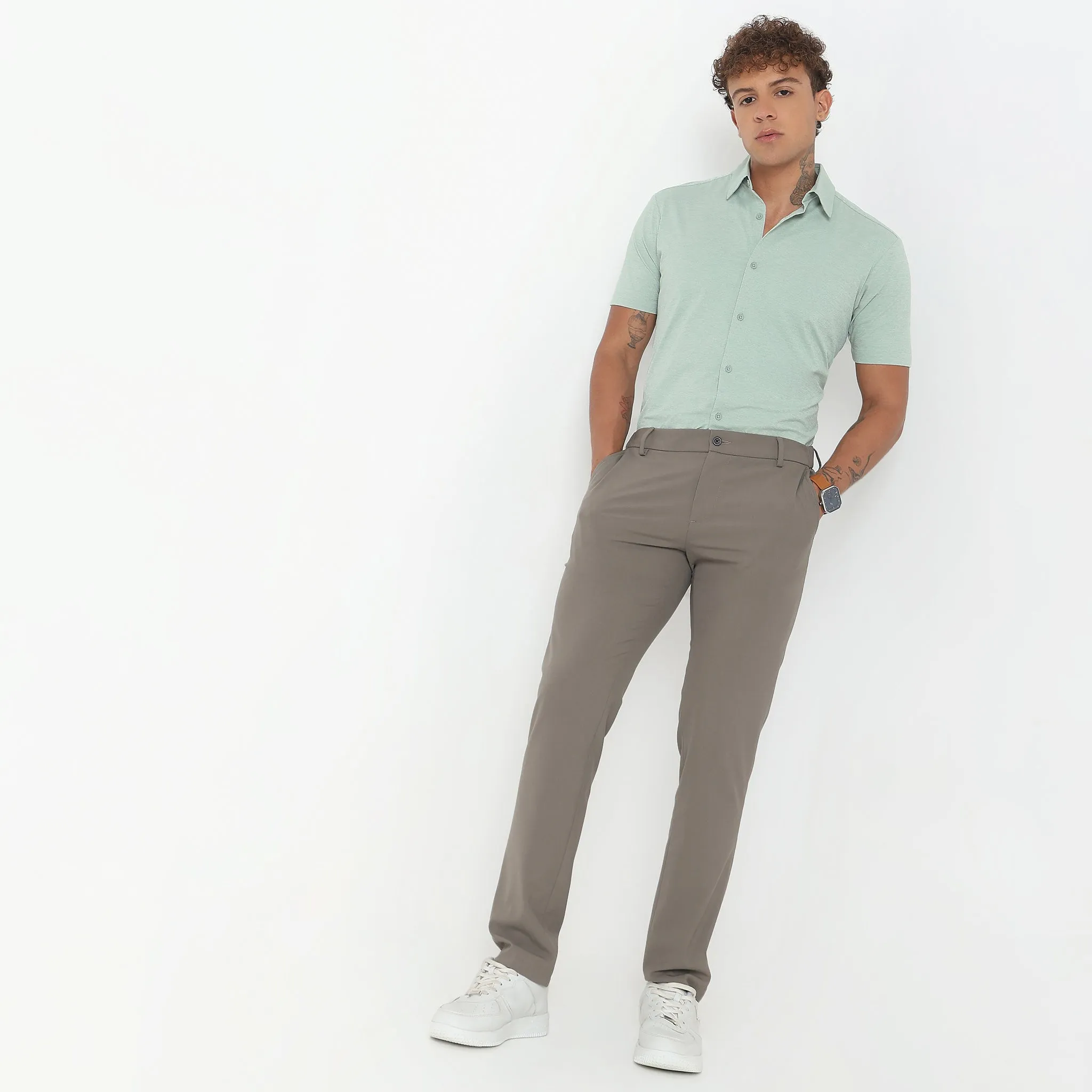 Travelator™ Shirt - 4-Way Ultra Stretch Slim Fit Wash & Wear - "Zero Top Stitch" - Half Sleeves