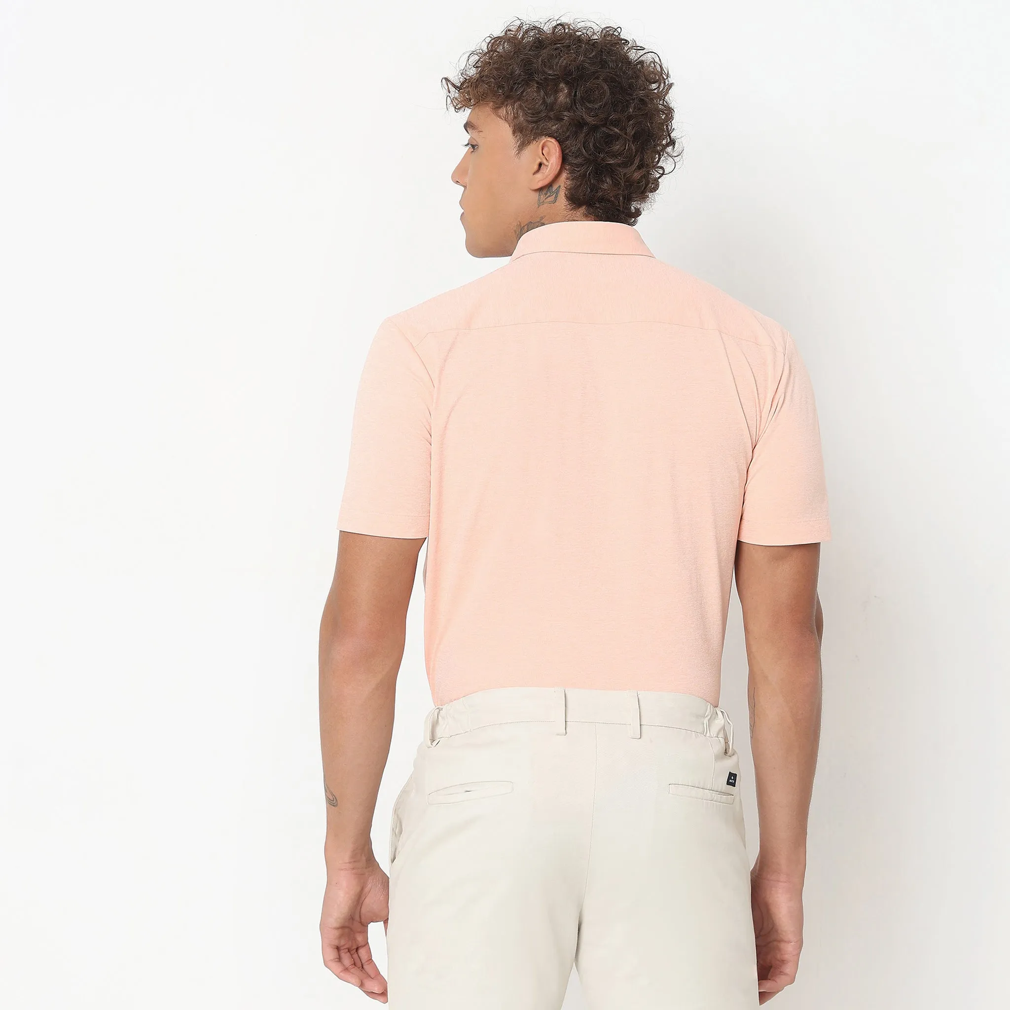 Travelator™ Shirt - 4-Way Ultra Stretch Slim Fit Wash & Wear - "Zero Top Stitch" - Half Sleeves