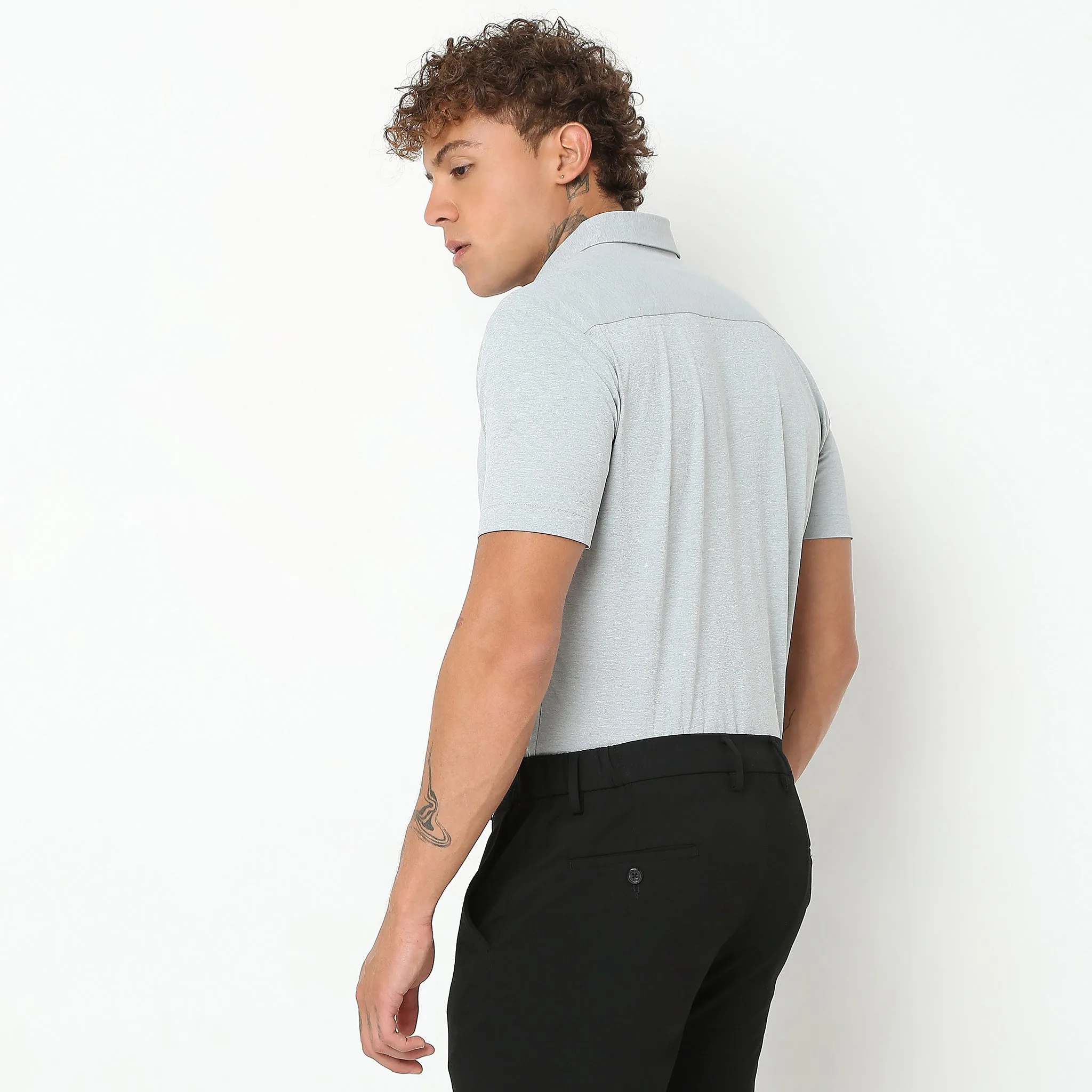 Travelator™ Shirt - 4-Way Ultra Stretch Slim Fit Wash & Wear - "Zero Top Stitch" - Half Sleeves