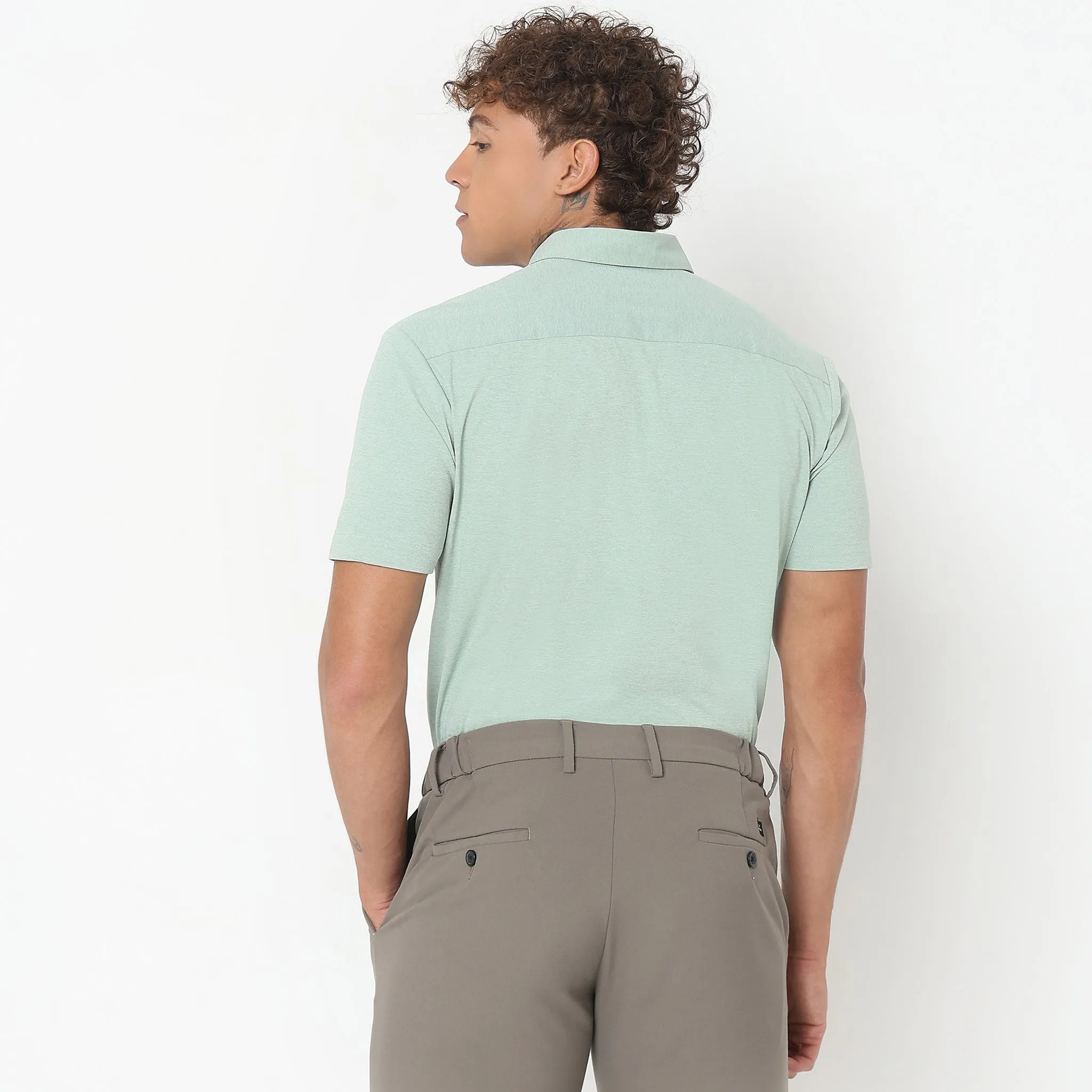 Travelator™ Shirt - 4-Way Ultra Stretch Slim Fit Wash & Wear - "Zero Top Stitch" - Half Sleeves